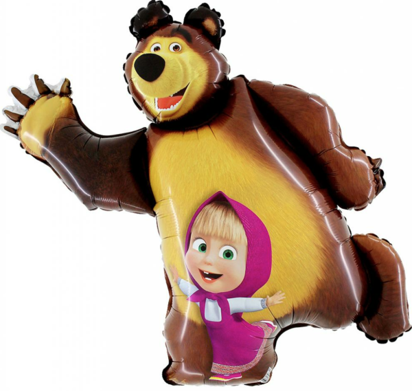 XXL Folienballon Figur - Masha und der Bär - ø 106cm